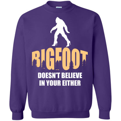 Bigfoot Doesn't Believe In Your Either T-shirt Purple