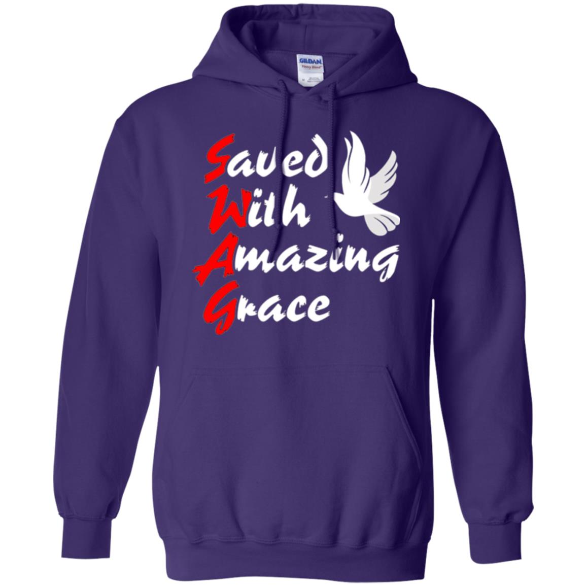 Swag T-shirt Saved With Amazing Grace Purple