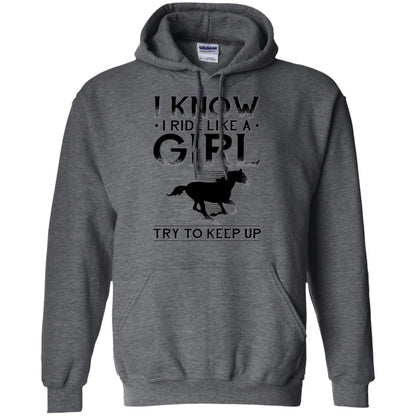 Horse Lovers T-shirt I Know I Ride Like A Girl Dark Heather
