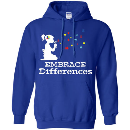 Embrace Differences Autism Awareness T-shirt Royal