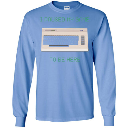 Retro Gamer T-shirt I Paused My Game To Be Here Carolina Blue