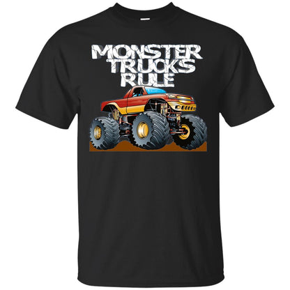 Monster Trucks Rule Trucker T-shirt Black