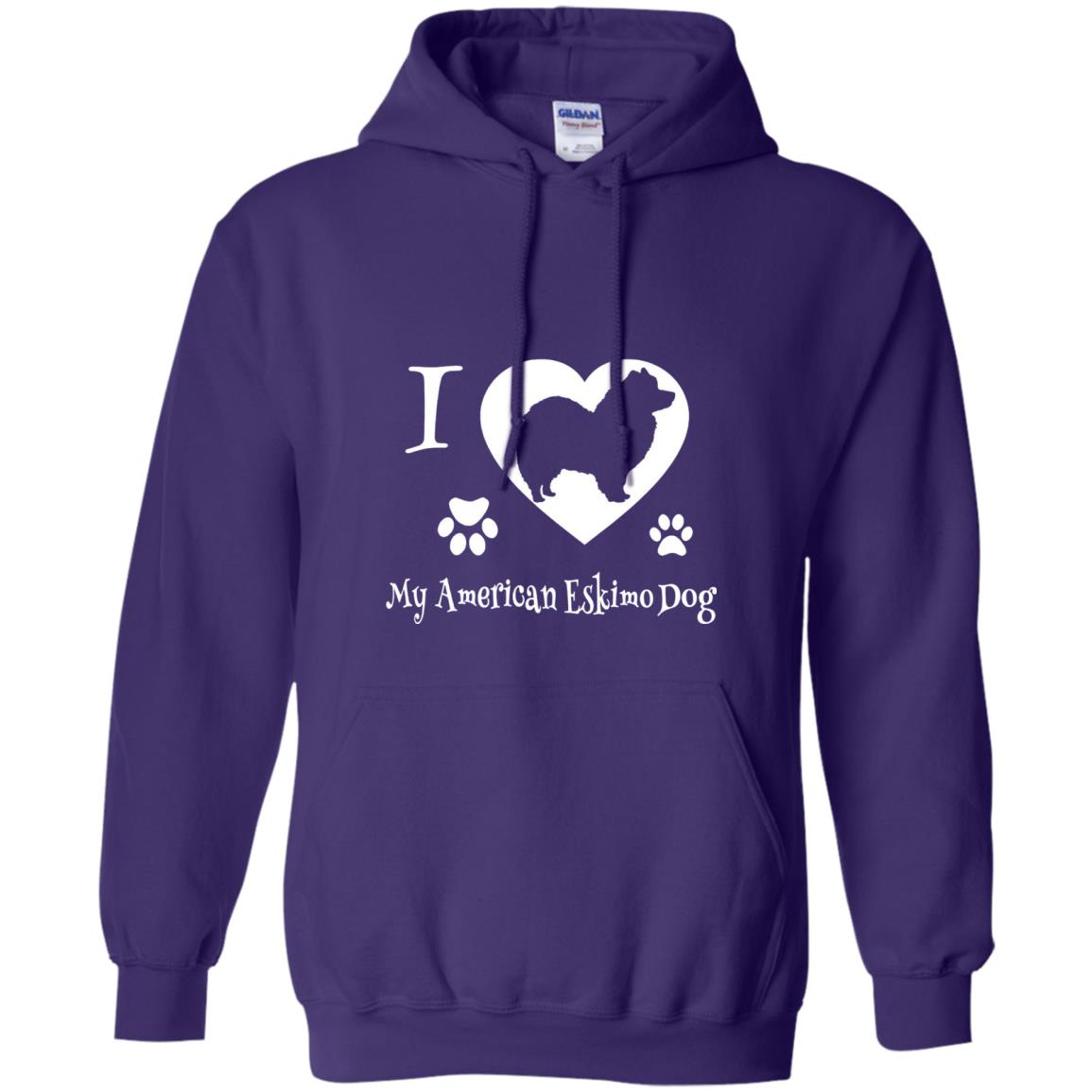 Dog Lover T-shirt I Love My American Eskimo Dog Purple