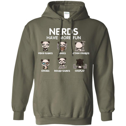 Nerds Have More Fun Video Games Books Action Figures Shirts Military Green