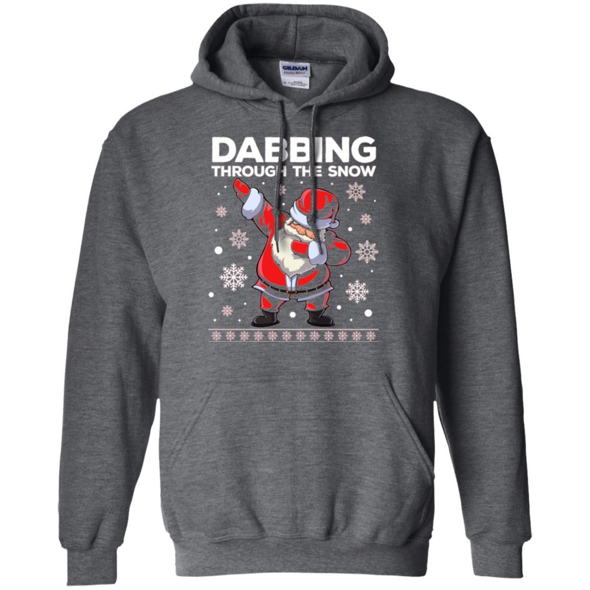 Christmas T-shirt Dabbing Through The Snow T-shirt Dark Heather