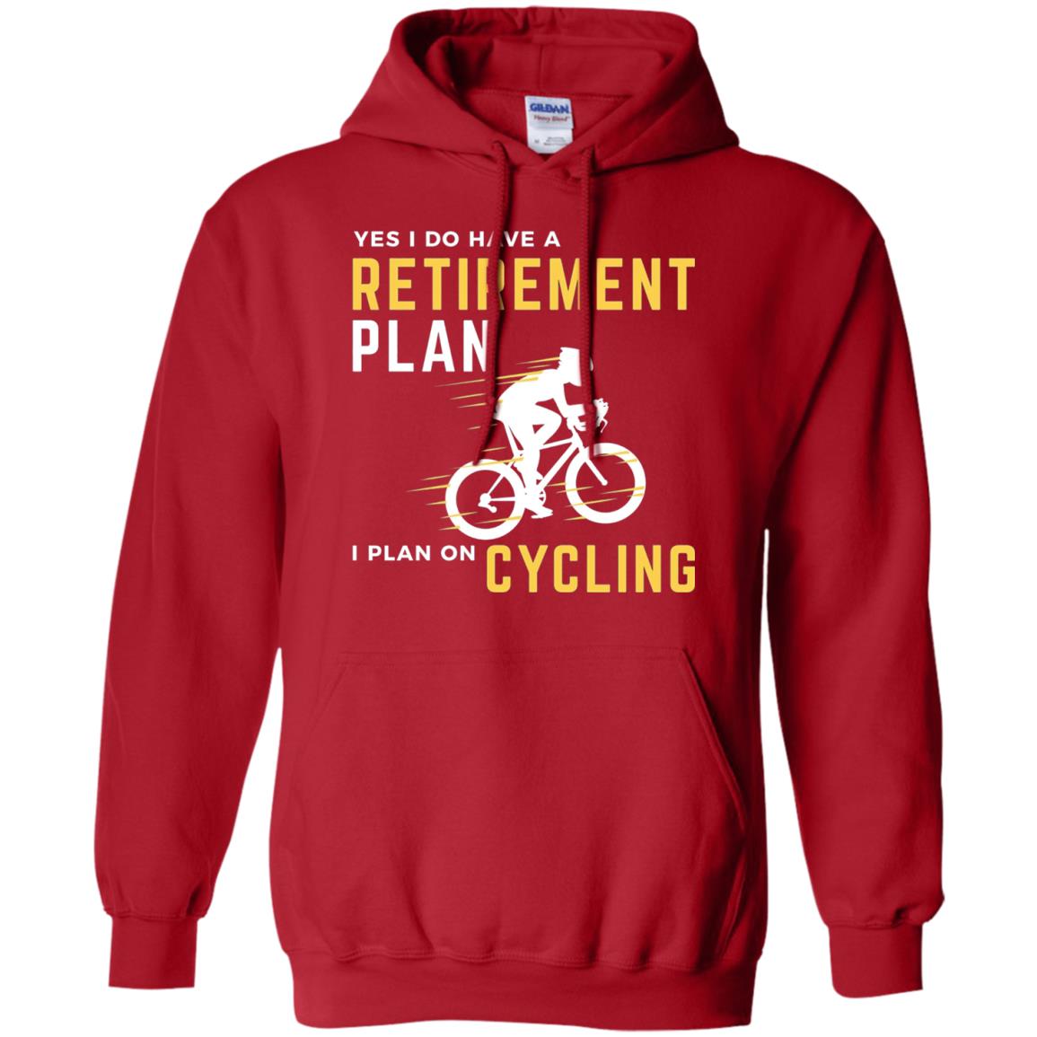 Funny Bicycle Cycling T-shirt Retirement Plan I Plan On Cycling Red