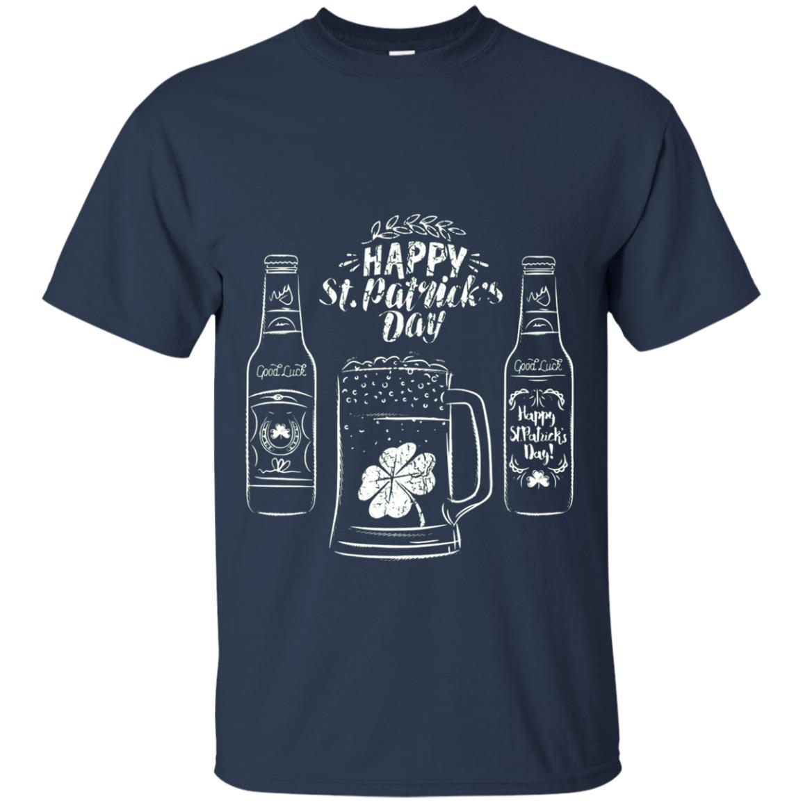 Happy St. Patrick_s Day Drinking Beer St Patrick_s Day T-shirt Navy