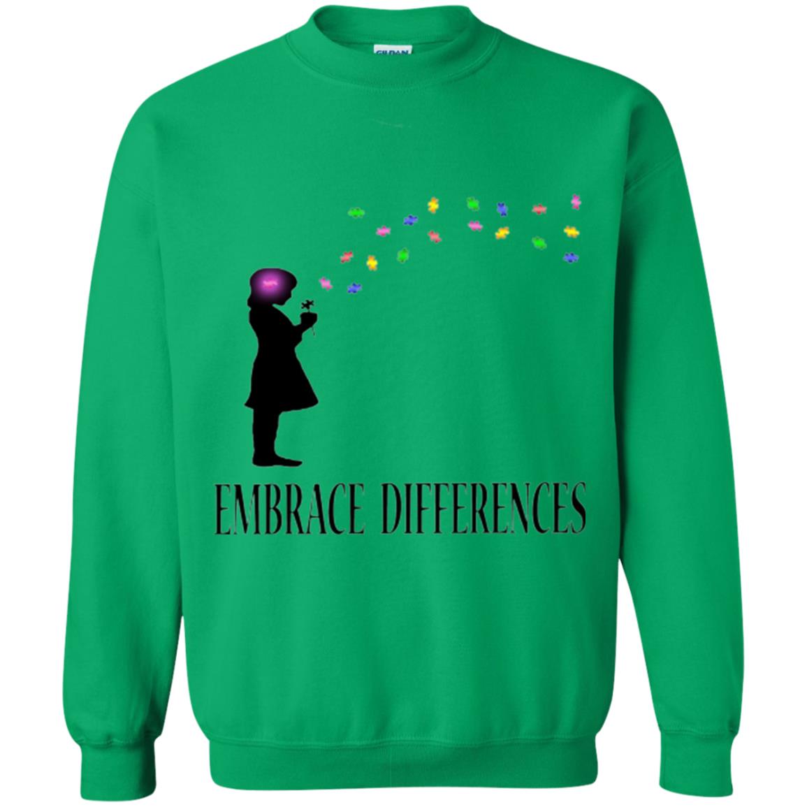 Autism Awareness T-shirt Embrace Differences T-shirt Irish Green