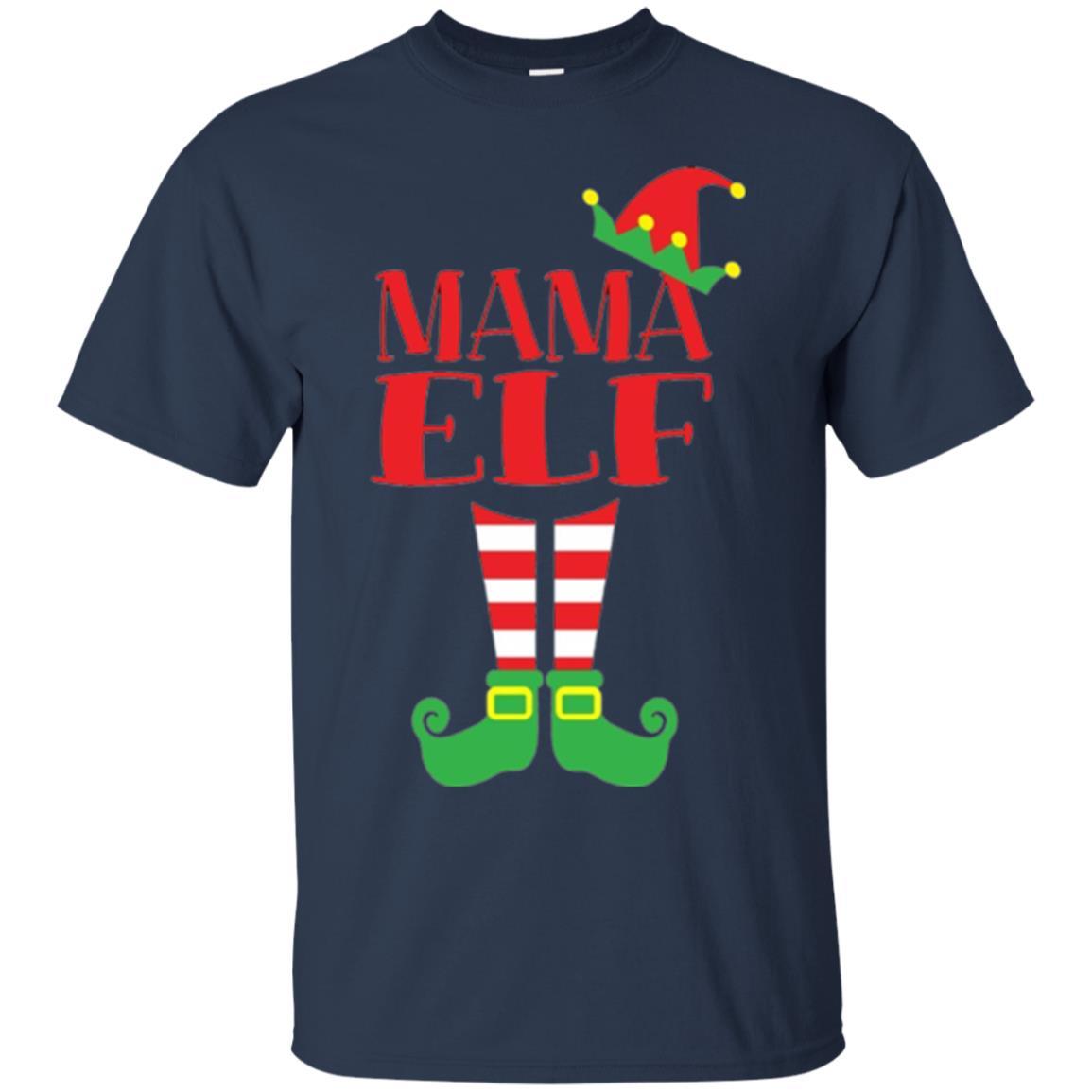 Family Christmas T-shirt Mama Elf T-shirt Navy