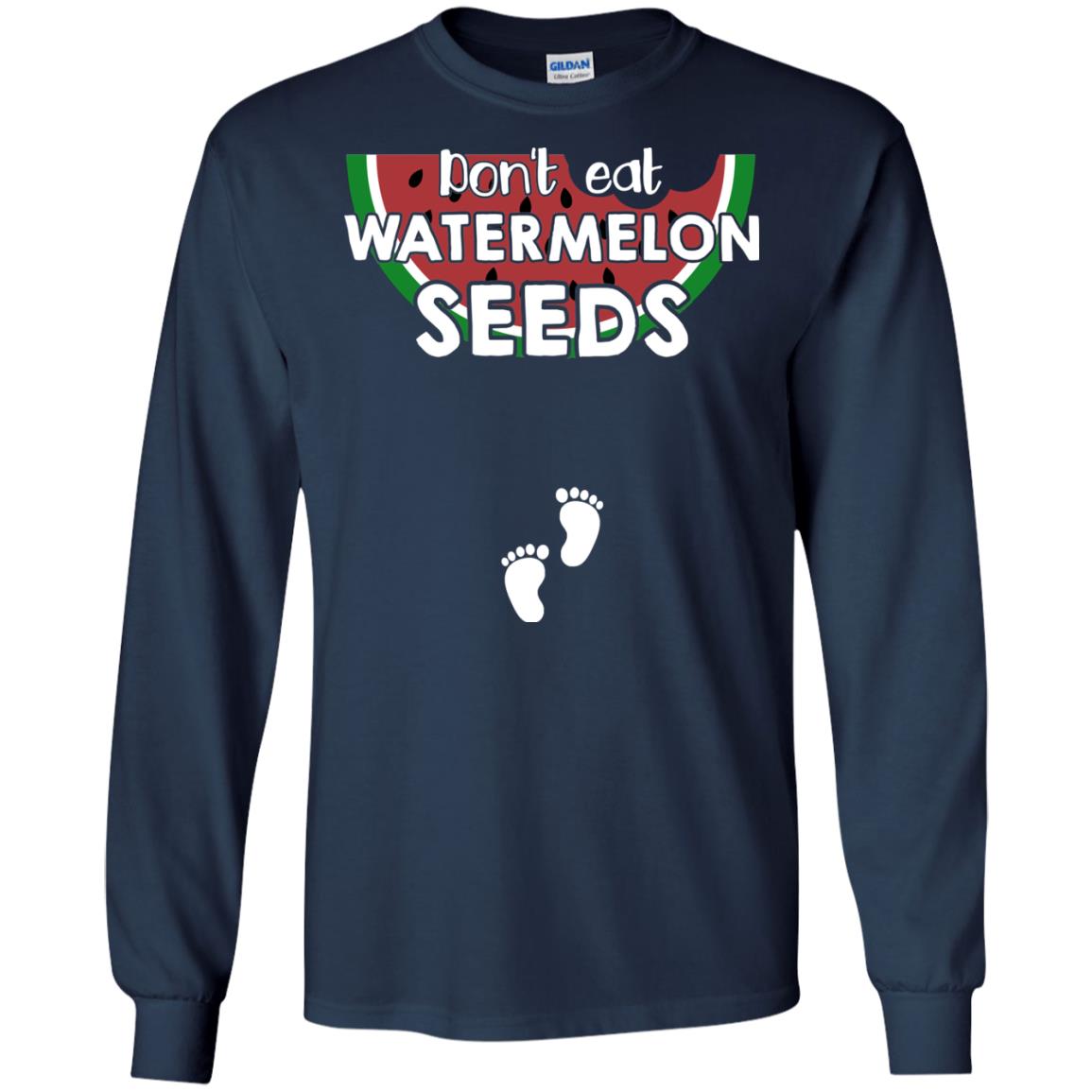 Don_t Eat Watermelon Seeds Pregnancy Announcement Shirt Navy