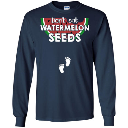 Don_t Eat Watermelon Seeds Pregnancy Announcement Shirt Navy