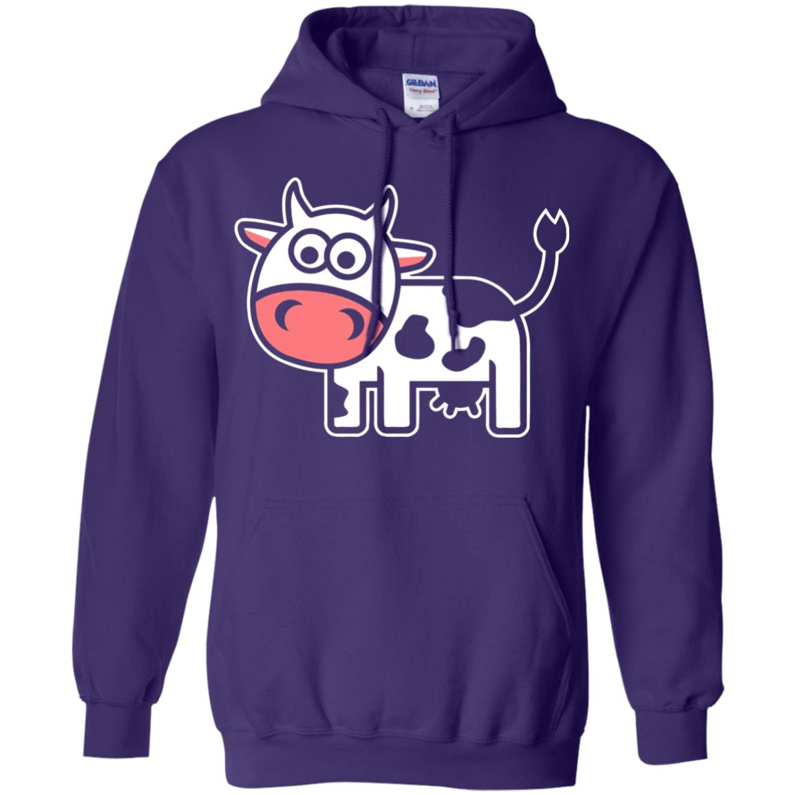 Cute Comic Cow Lover T-shirt Purple