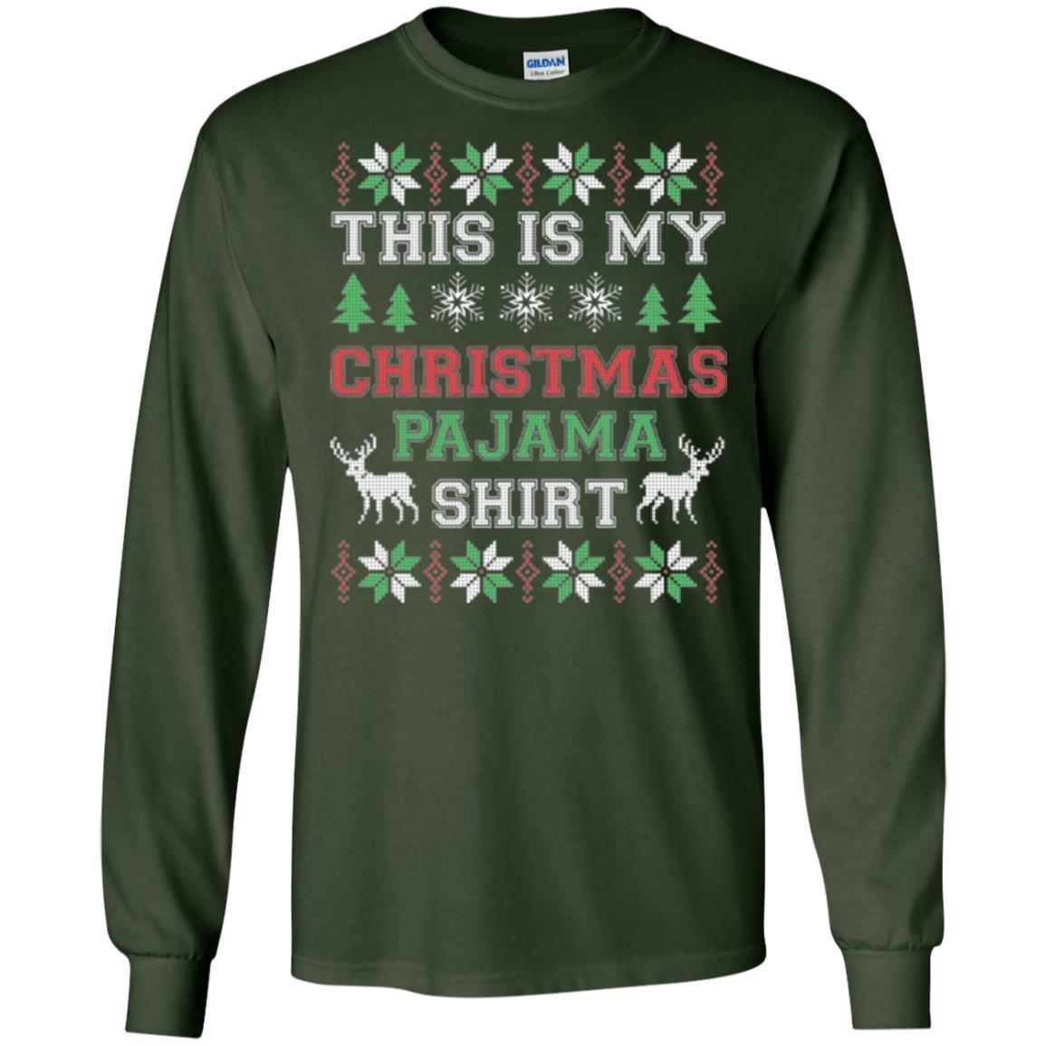 Christmas T-shirt This Is My Christmas Pajama Forest Green
