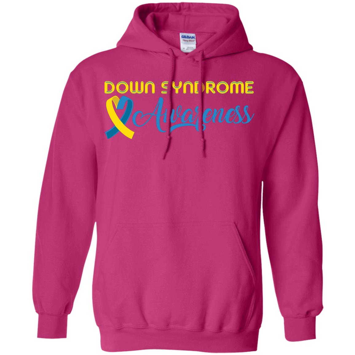 Yellow And Blue Ribbons Down Syndrome Awareness T-shirt Heliconia