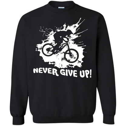 Biker T-shirt Never Give Up Black