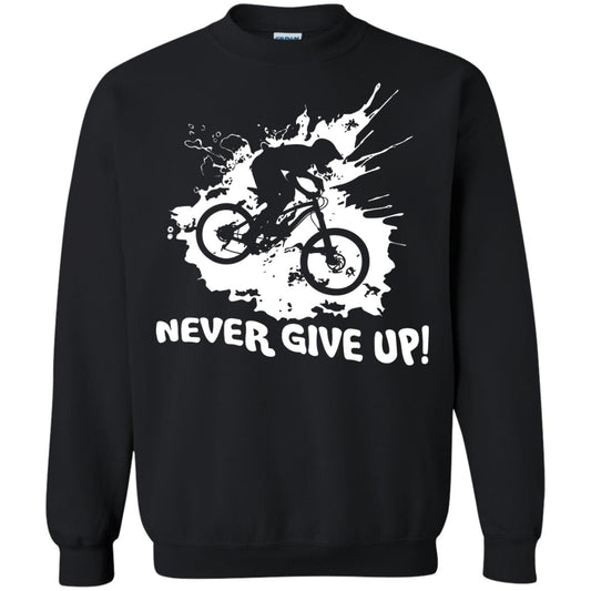 Biker T-shirt Never Give Up Black