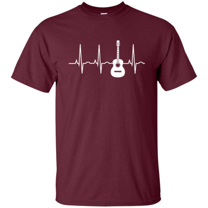 Guitarist T-shirt Guitar Heartbeat T-shirt Maroon