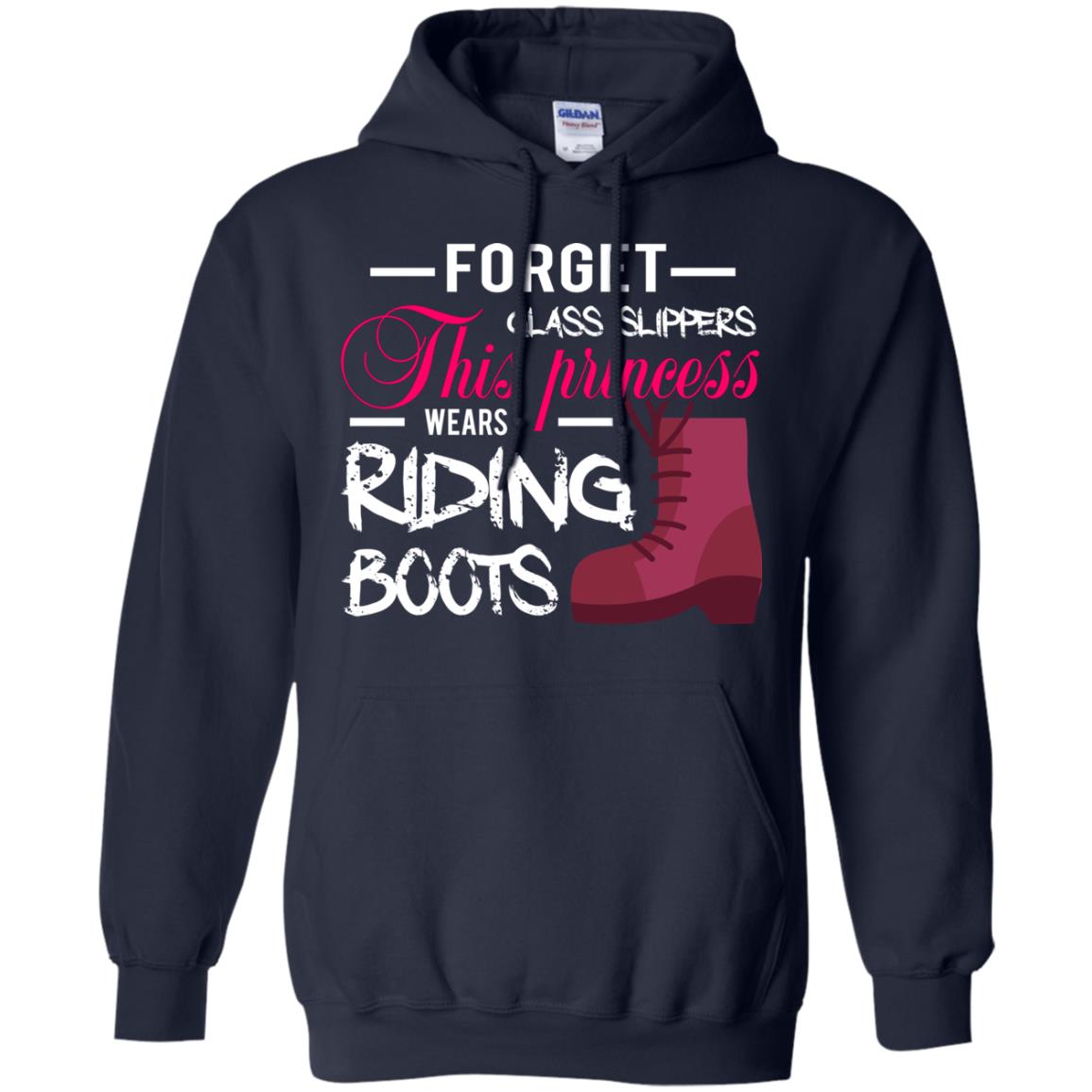 Forget Glass Slippers This Princess Wears Riding Boots Horse Riding T-shirt Navy
