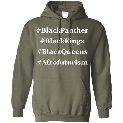 Black Panther Black Kings Black Queens Afrofuturism T-shirt Military Green