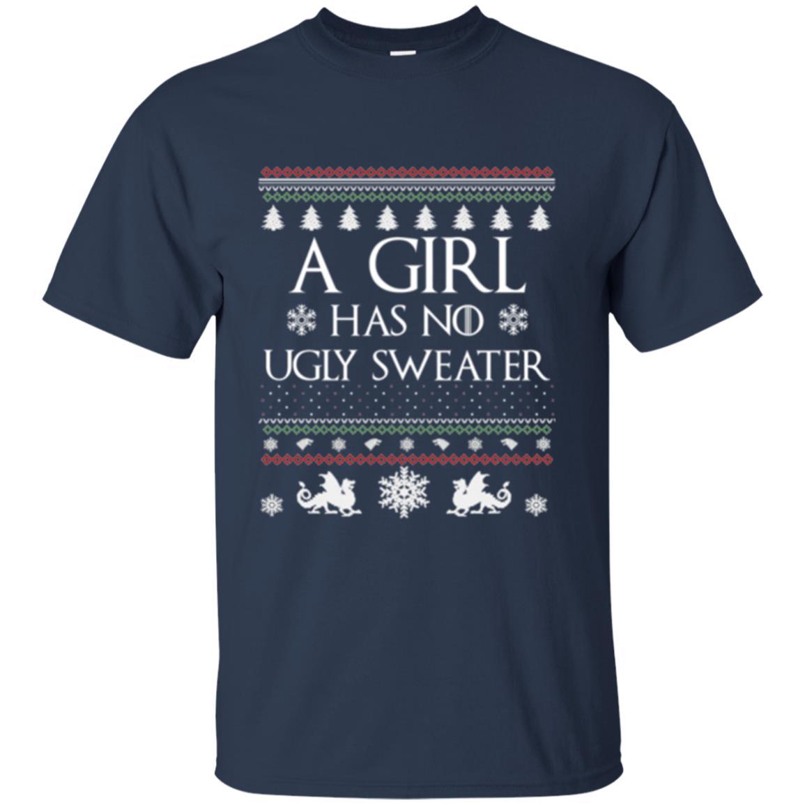 Christmas T-shirt Girl Has No Ugly Sweater Navy