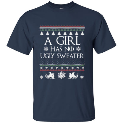 Christmas T-shirt Girl Has No Ugly Sweater Navy