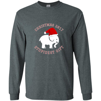 Christmas T-shirt White Elephant Christmas 2017 Stupidest Gift Dark Heather