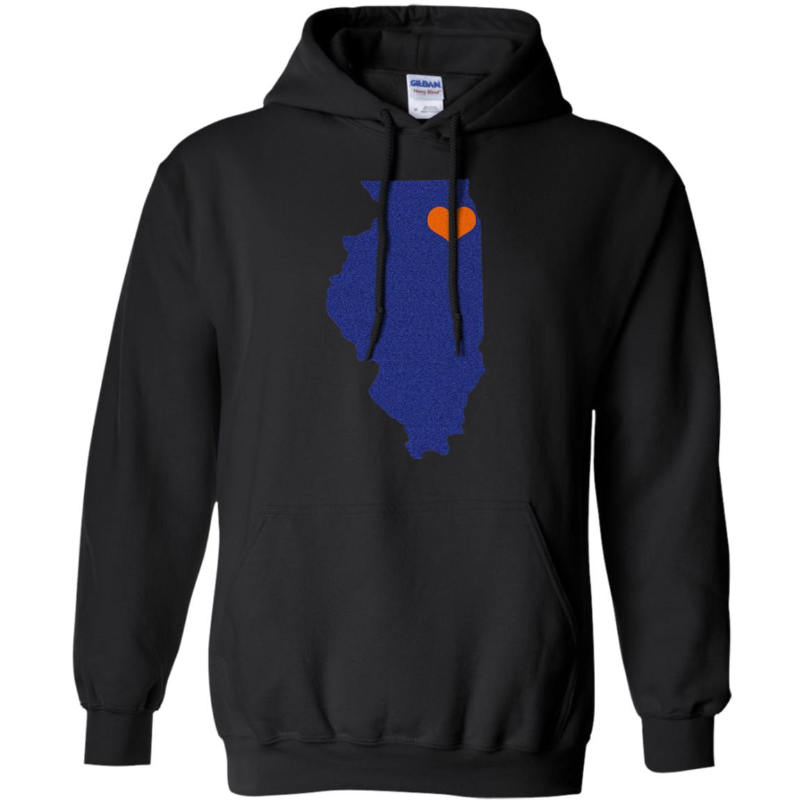 Football T-shirt Chicago Illinois Heart Black