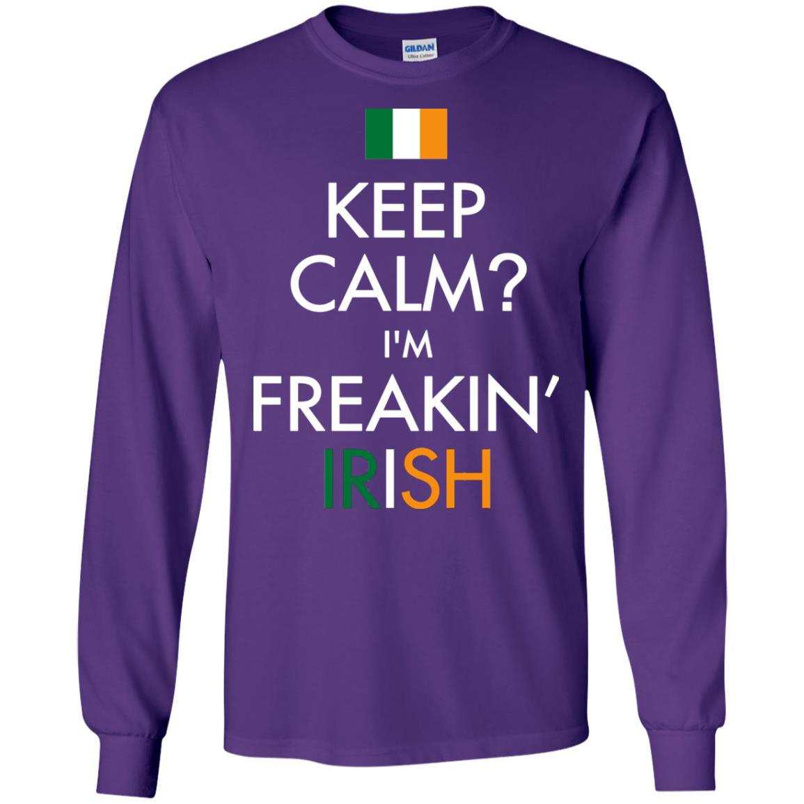 Keep Calm I_m Freakin_ Irish Saint Patrick_s Day Shirt Purple