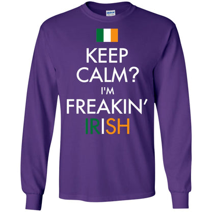Keep Calm I_m Freakin_ Irish Saint Patrick_s Day Shirt Purple
