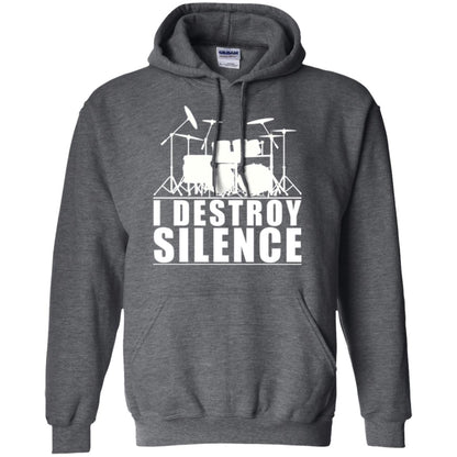 Drums Lover T-shirt I Destroy Silence Dark Heather