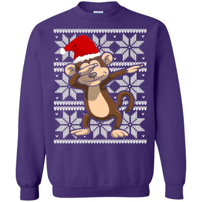 Christmas T-shirt Dabbing Monkey Purple