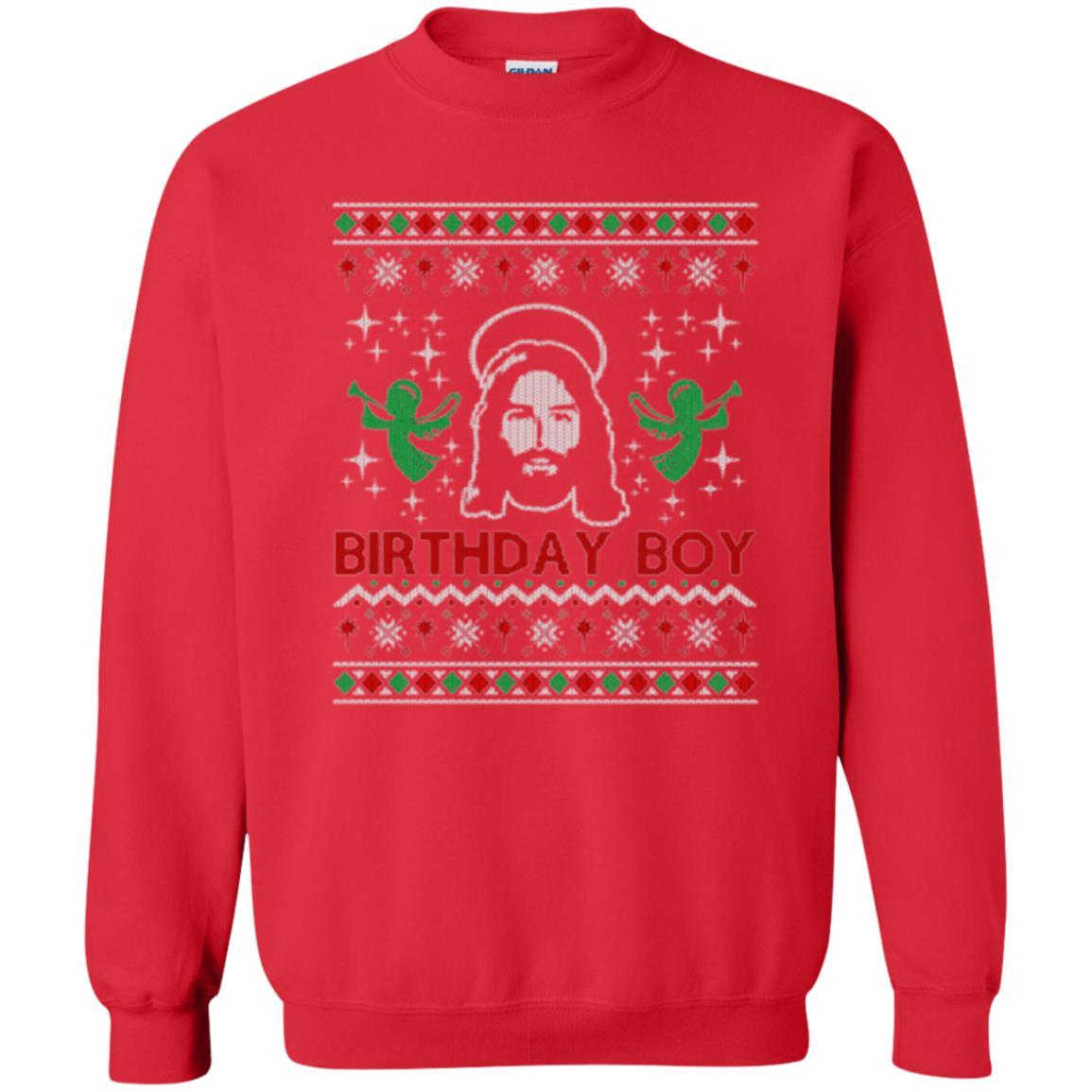 Christmas T-shirt Jesus Birthday Boy Ugly Christmas Sweater Red
