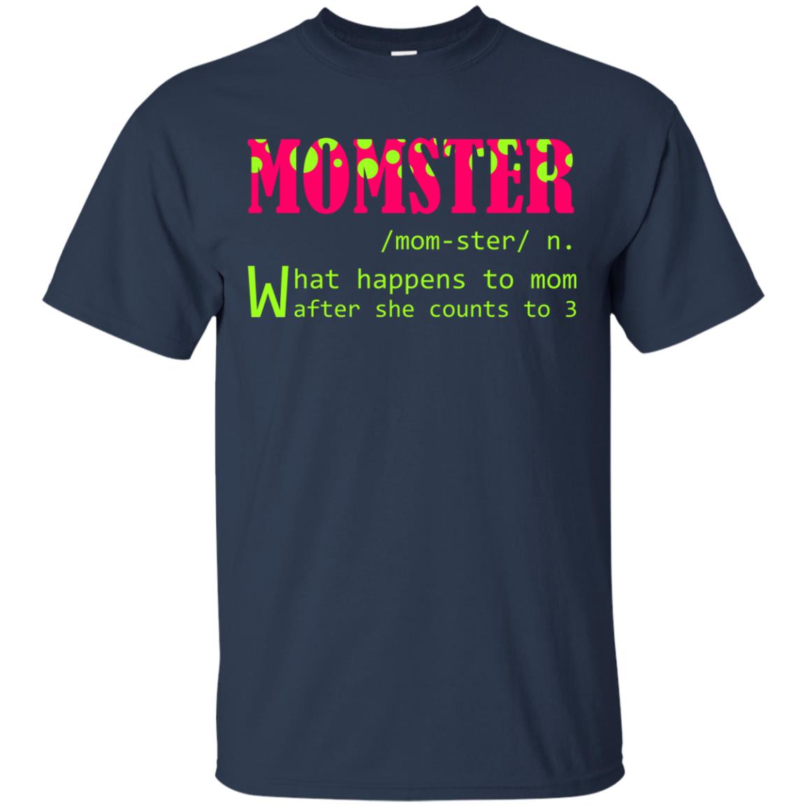 Momster What Happens To Mom After She Counts To 3 Shirt For Mom Navy
