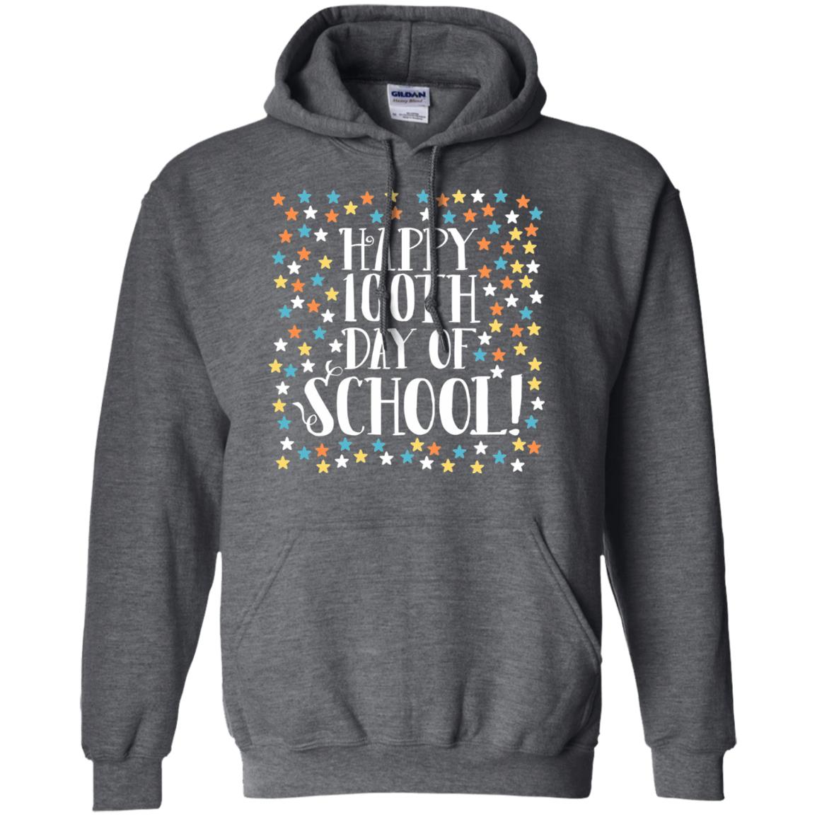 Teacher T-shirt Happy 100th Day Of School 100 Stars Dark Heather