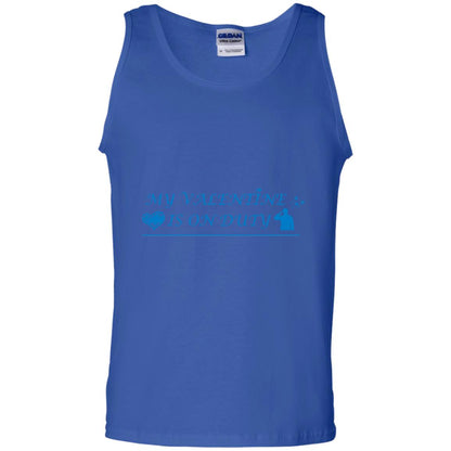My Valentine Is On Duty Military's Girlfriend Shirt Royal