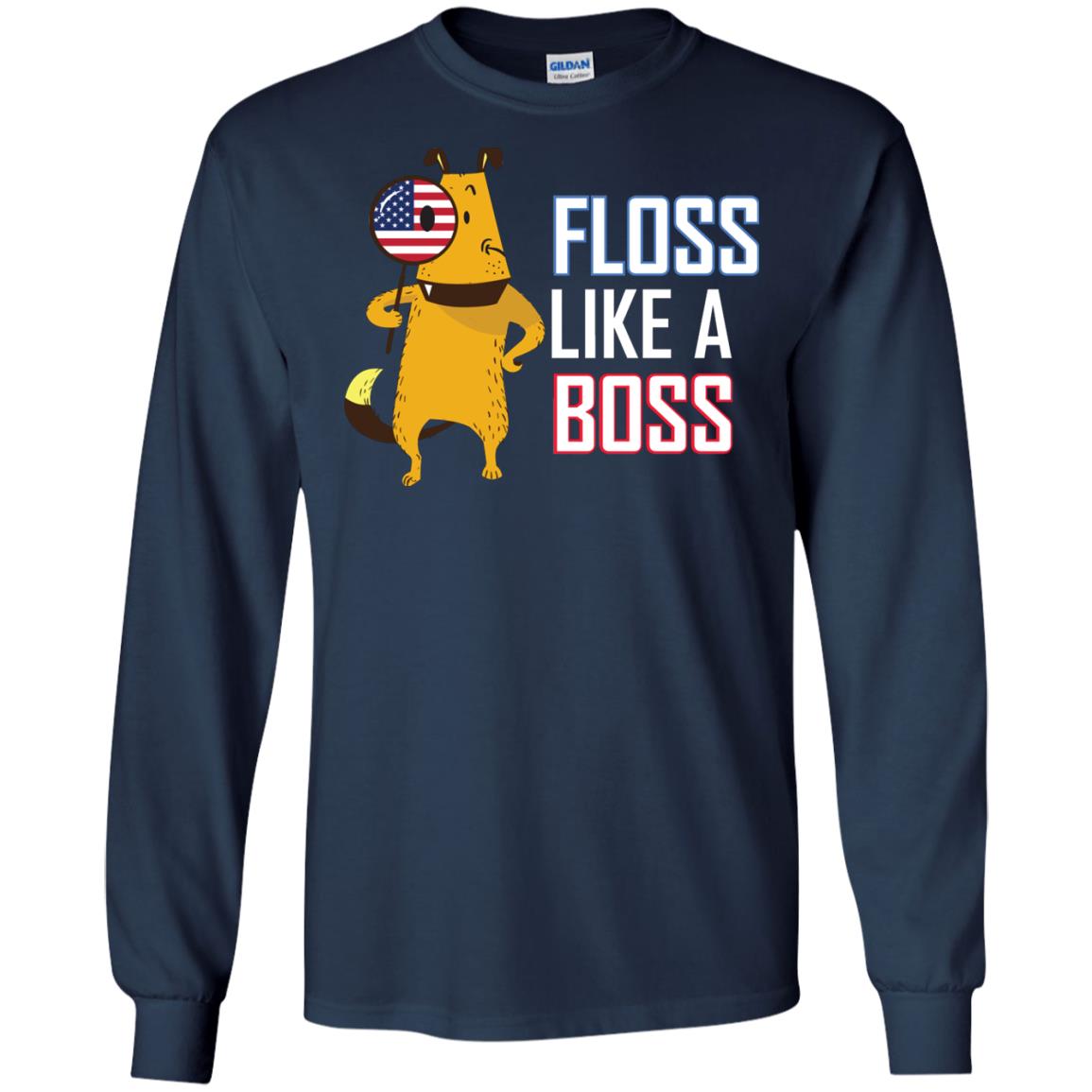 Floss Like A Boss Dog Shirt Navy