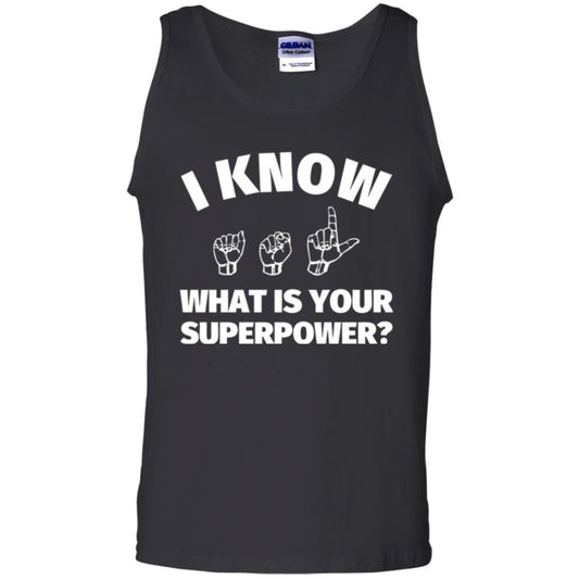 American Sign Language T-shirt I Know What Is Your Supperpower Black