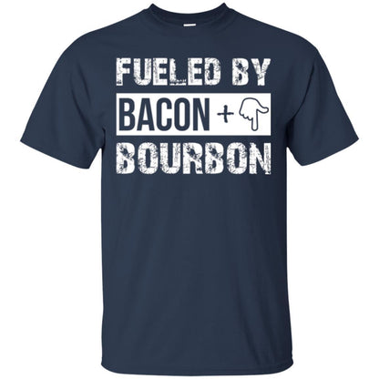 Whisky T-shirt Fueled By Bacon And Bourbon Navy