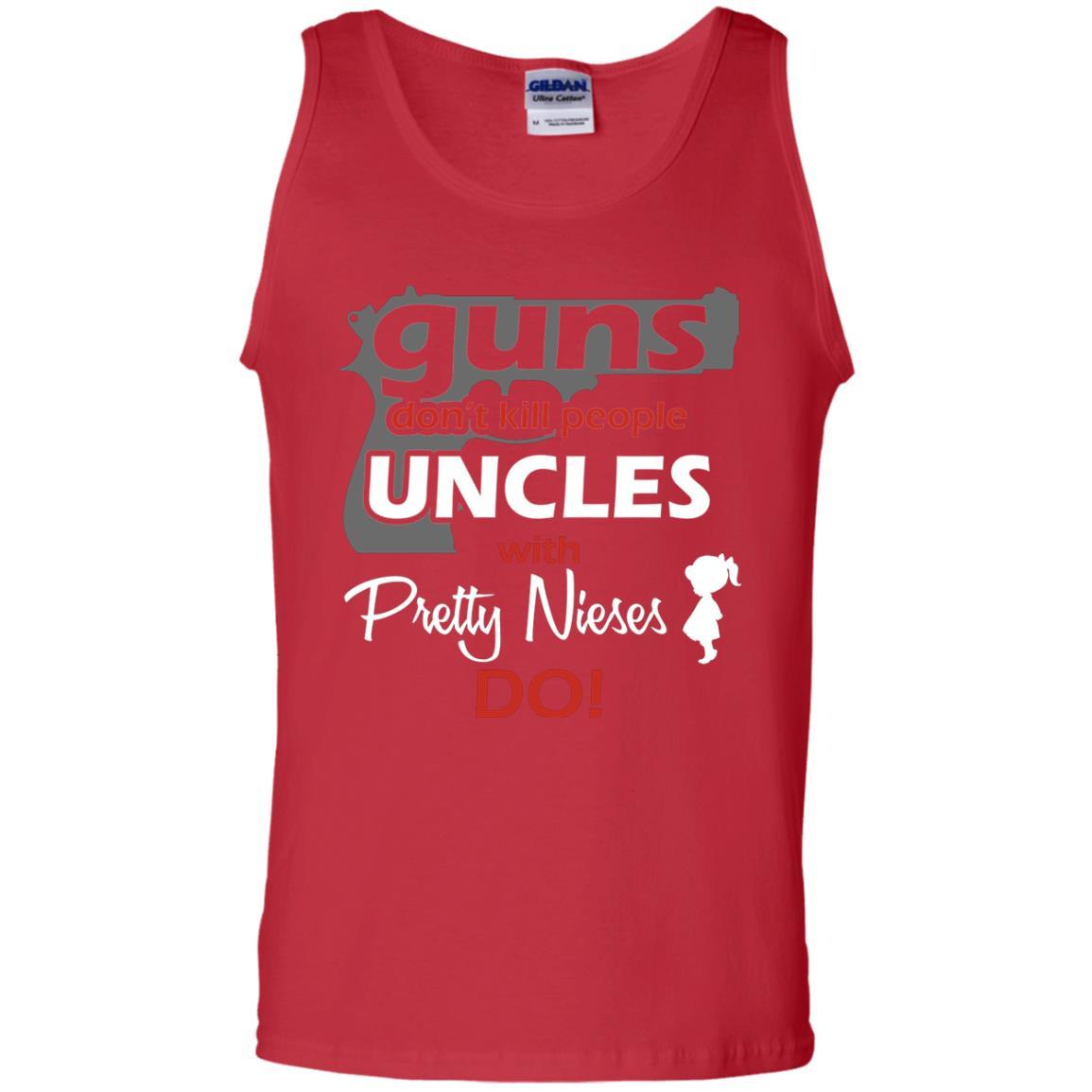 Family T-shirt Guns Don't Kill People Uncles With Pretty Nieces Do Red