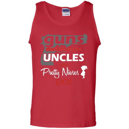 Family T-shirt Guns Don't Kill People Uncles With Pretty Nieces Do Red
