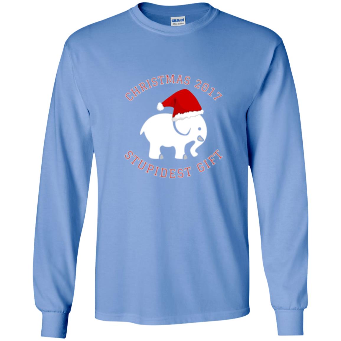 Christmas T-shirt White Elephant Christmas 2017 Stupidest Gift Carolina Blue