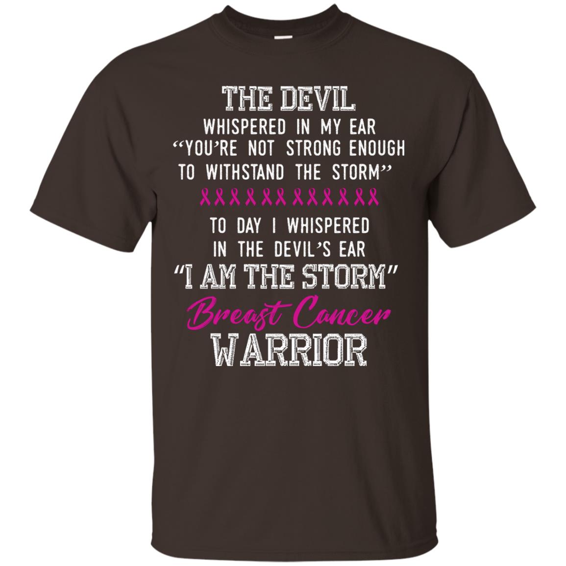 Breast Cancer Warrior T-shirt I Am The Storm Breast Cancer Warrior With Pink Ribbons Dark Chocolate