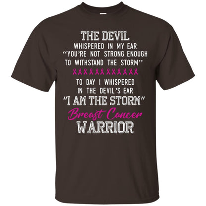 Breast Cancer Warrior T-shirt I Am The Storm Breast Cancer Warrior With Pink Ribbons Dark Chocolate