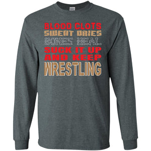 Wrestling T-shirt Blood Clots Sweat Dries Bones Heel