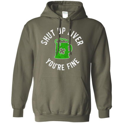 Liver You_re Fine Drinking Beer St. Patrick_s Day T-shirt Military Green
