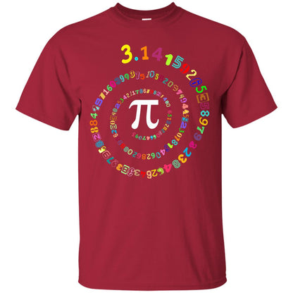 Pi Spiral Novelty Pi Day T-shirt Cardinal