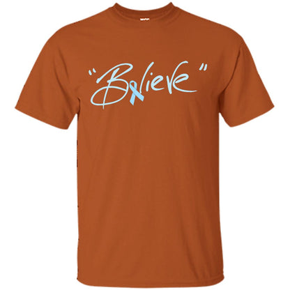 Prostate Cancer Awareness Shirt Blue Ribbon Believe Texas Orange