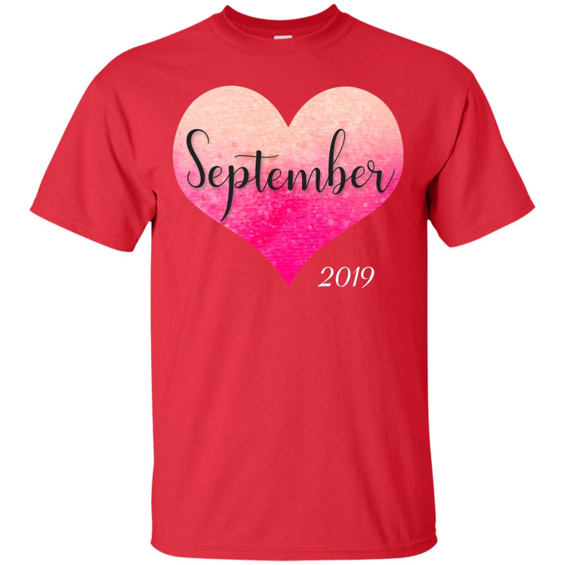 Pregnancy Reveal Announcement Party September 2019 Shirt Red