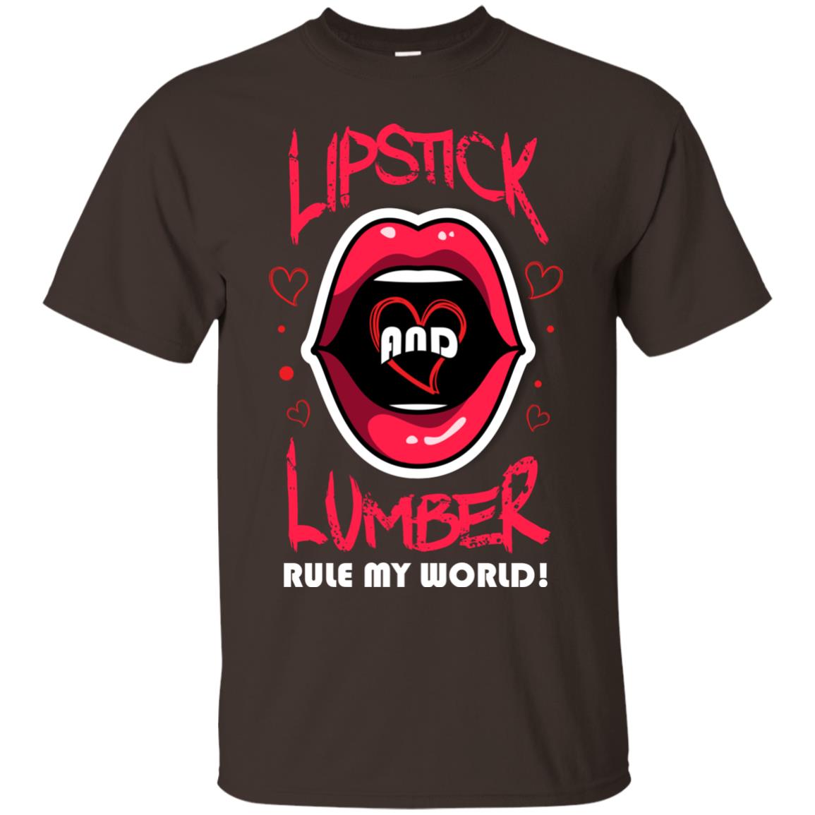 Lipstick And Lumber Rule My World Woodworking T-shirt For Women Dark Chocolate