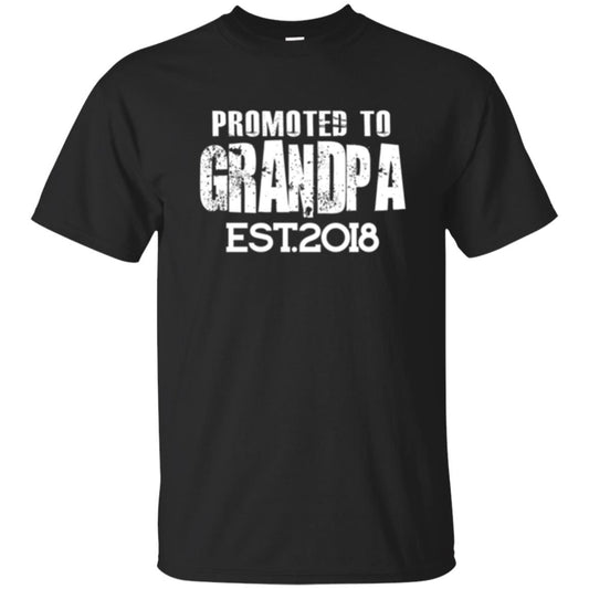 Papa T-shirt Promoted To Grandpa Est 2018 T-shirt Black